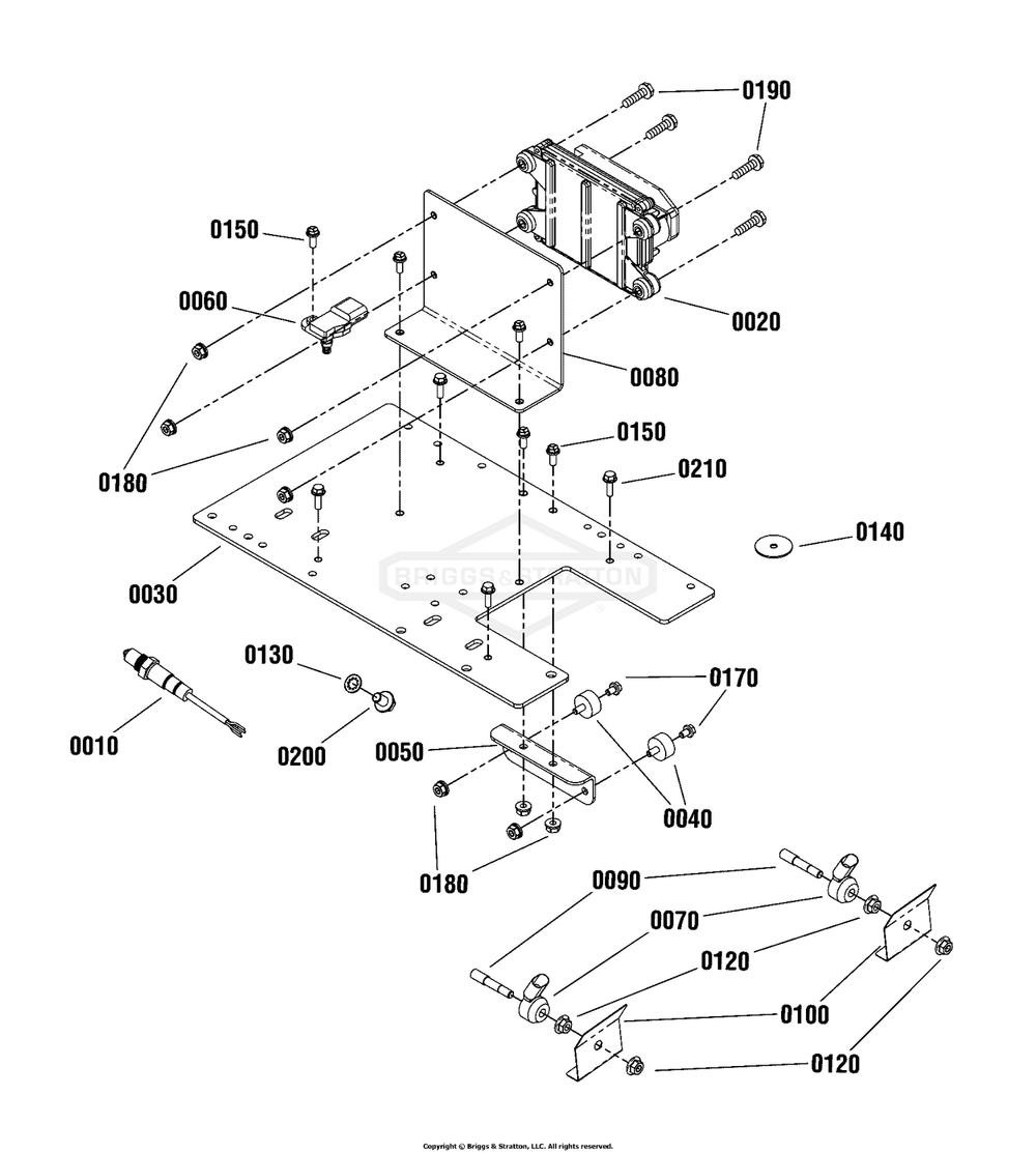 Engine Group - Wiring Diagram and Parts List for 080015-02  Briggs and Stratton Generator
